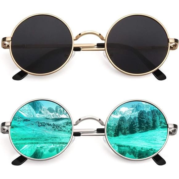 Cool Summer Mens or Womens Lennon Style Round Polarized Unisex Sunglasses - Picture 1 of 5